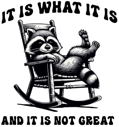 It is Not Great Rocking Raccoon DTF (direct-to-film) Transfer