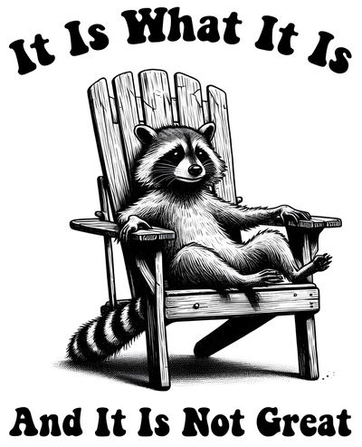 It is What it is Coon in Chair DTF (direct-to-film) Transfer