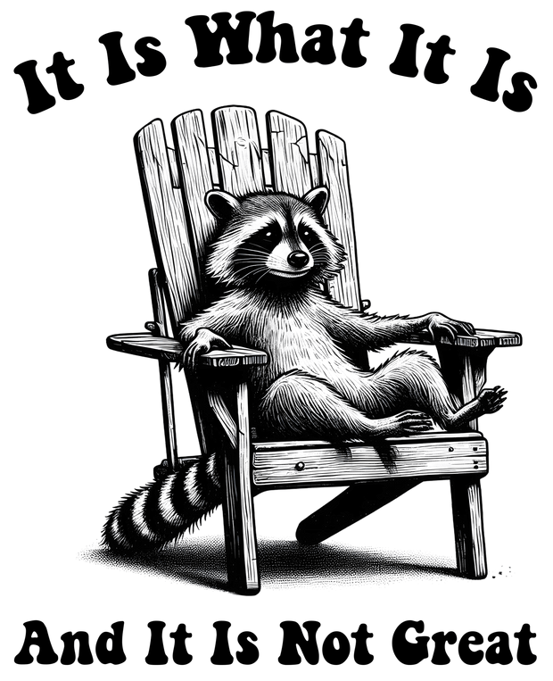 It is What it is Coon in Chair DTF (direct-to-film) Transfer