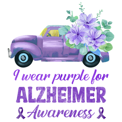 I Wear Purple for Alzheimer's Awareness DTF (direct to film) Transfer