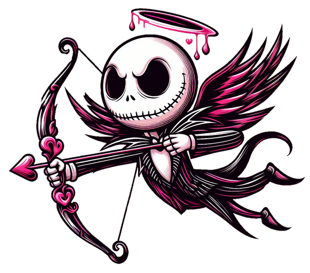 Jack Skellington Cupid Valentine DTF (direct-to-film) Transfer
