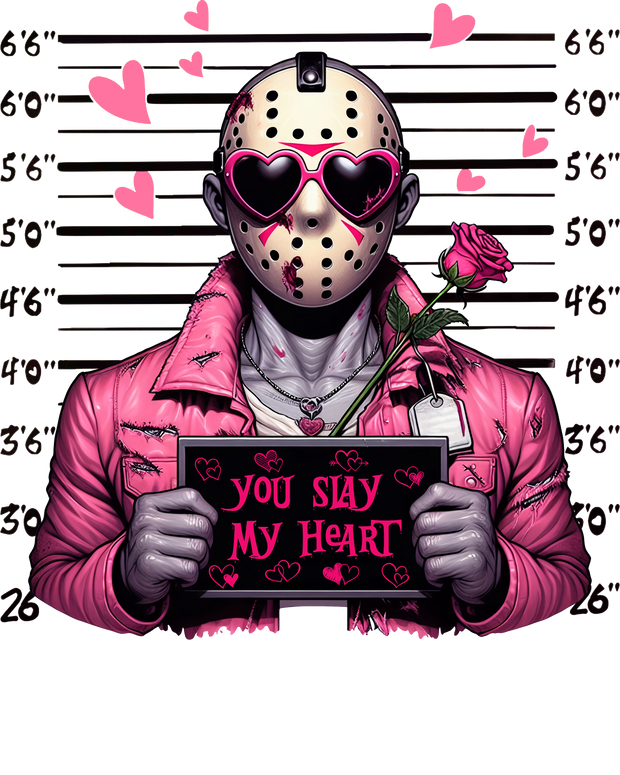 Jason Voorhees Slay My Heart DTF (direct-to-film) Transfer
