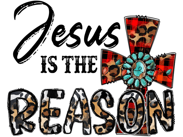 Jesus is the Reason Cheetah Print DTF (direct-to-film) Transfer