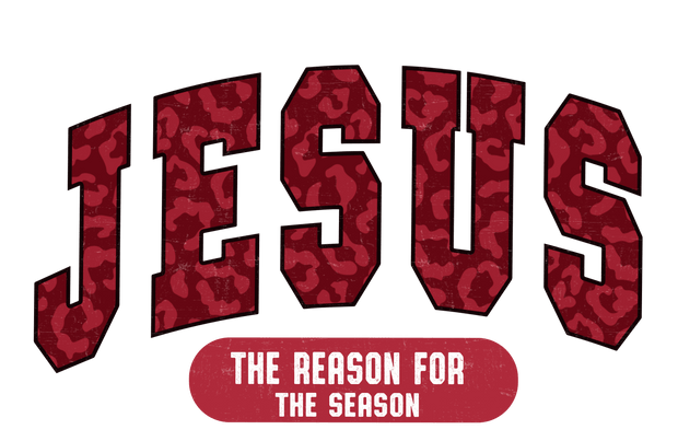 T-Shirt with Jesus is the Reason for the Season in DTF - Twisted Image Transfers