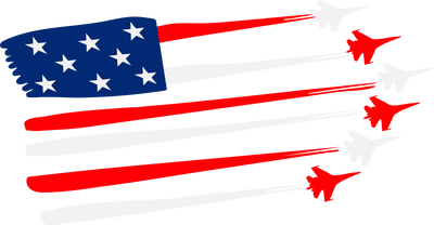 Jets & USA Flag DTF (direct-to-film) Transfer