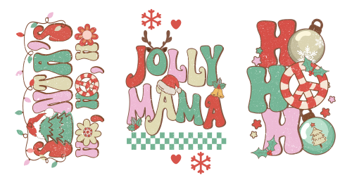 Jolly Mama Christmas-Christmas Retro-Santa Christmas Vibes 16oz UV DTF Libby Cup Wrap