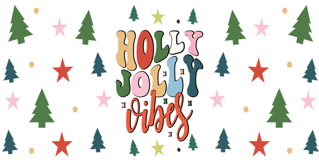 Jolly Vibes Christmas 16oz UV DTF Libby Cup Wrap