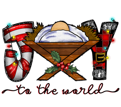 Joy to the World Babu & Lights DTF (direct-to-film) Transfer