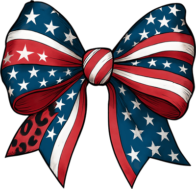 July 4th Flagged Bow DTF (direct-to-film) Transfer
