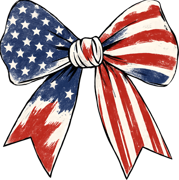 July 4th USA Bow DTF (direct-to-film) Transfer