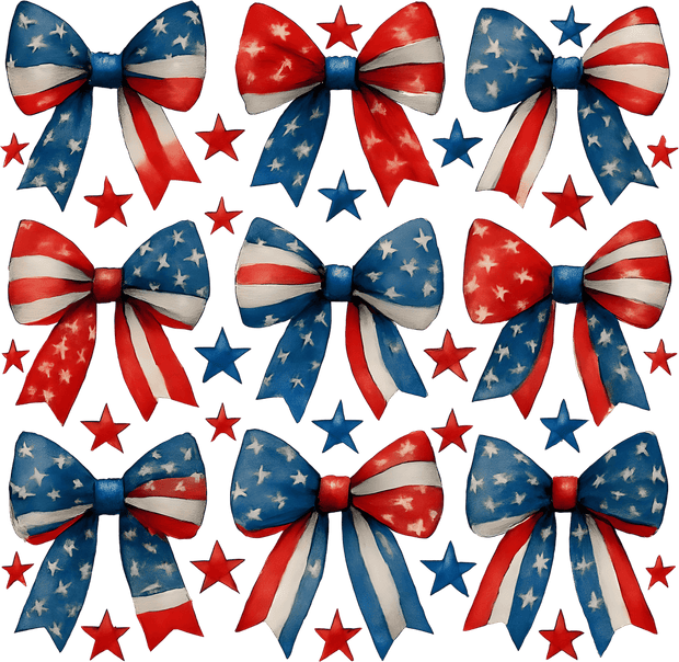 July 4th USA Bows DTF (direct-to-film) Transfer