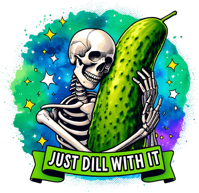 Just Dill with It Pickle & Skeleton DTF (direct-to-film) Transfer