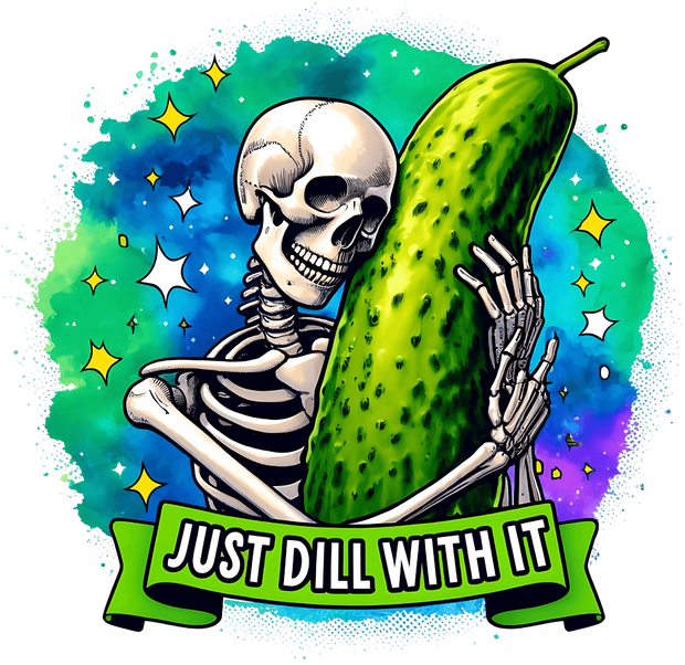 Just Dill with It Pickle & Skeleton DTF (direct-to-film) Transfer