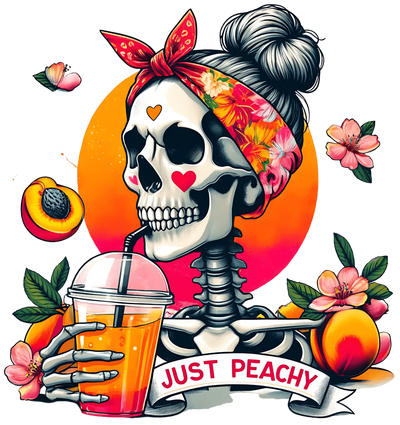 Just Peachy Skeleton DTF (direct-to-film) Transfer