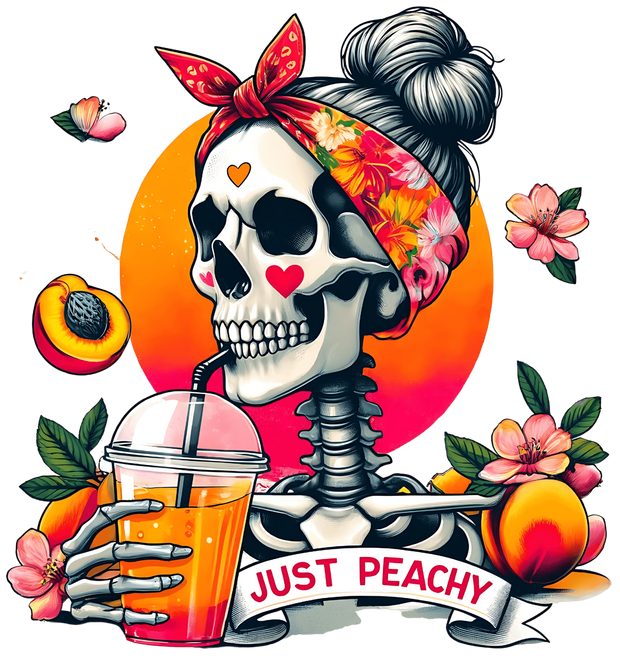 Just Peachy Skeleton DTF (direct-to-film) Transfer