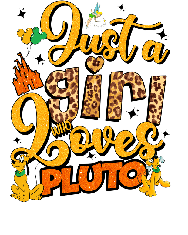 Just a Girl Who Loves Pluto DTF (direct-to-film) Transfer