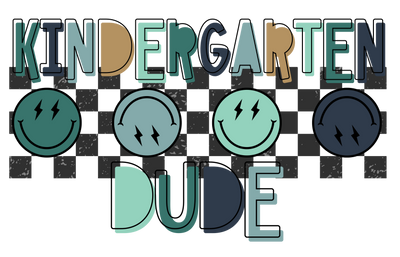 Kindergarten Dude Checkered Line DTF (direct-to-film) Transfer