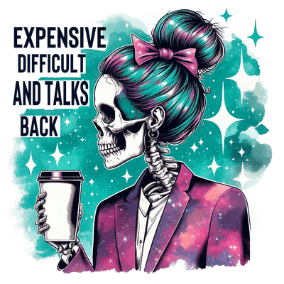 Lady in Suit Talks Back DTF (direct-to-film) Transfer