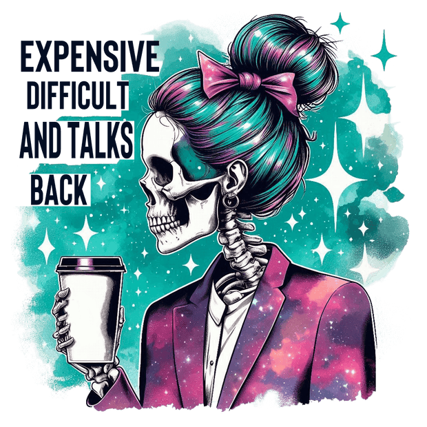 Lady in Suit Talks Back DTF (direct-to-film) Transfer