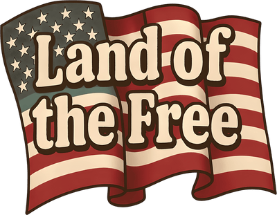 Land of the Free Flag DTF (direct-to-film) Transfer