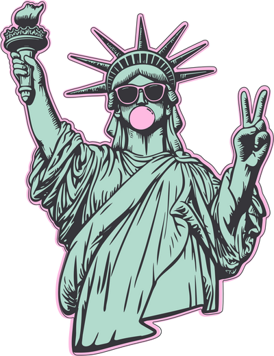 Liberty Peace & Bubble Gum DTF (direct-to-film) Transfer