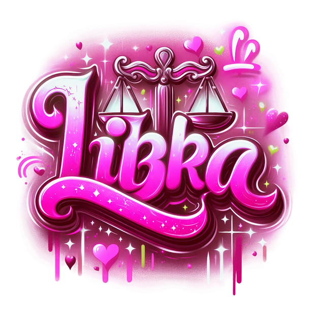 Libra 1 Pink Zodiac DTF (direct-to-film) Transfer