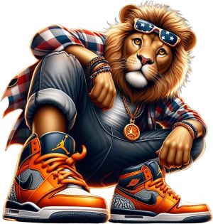 Lion King Orange Nikes DTF (direct-to-film) Transfer