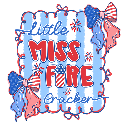 Little Miss Firecracker DTF (direct-to-film) Transfer