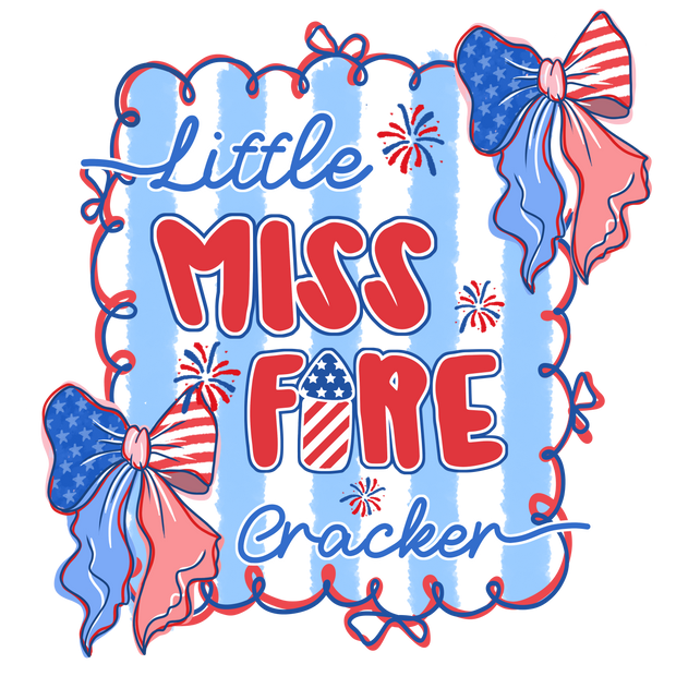 Little Miss Firecracker DTF (direct-to-film) Transfer