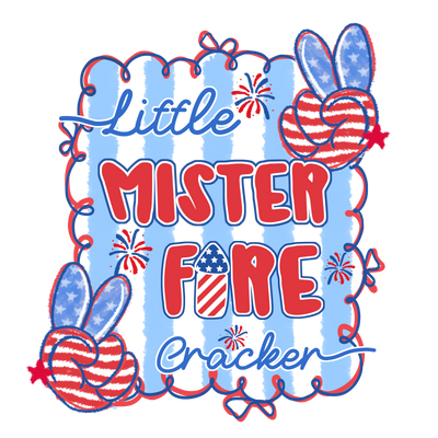 Little Mr. Firecracker DTF (direct-to-film) Transfer