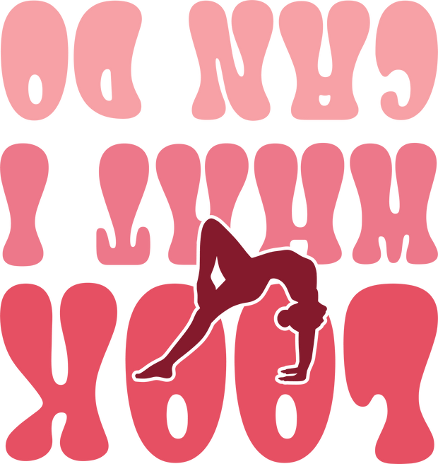 Look What I Can Do In Pink Font With Gymnast Gymnastics DTF (direct-to-film) Transfer