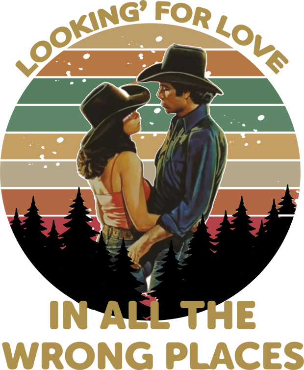 Looking For Love in All the Wrong Places Music DTF (direct-to-film) Transfer
