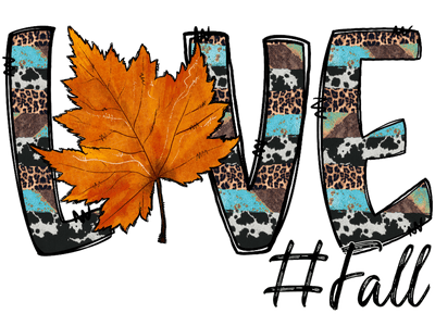 Love Fall with Leaf #Fall DTF (direct-to-film) Transfer