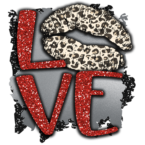 Love with Leopard Lips DTF Direct to Film Transfer - Twisted Image Transfers