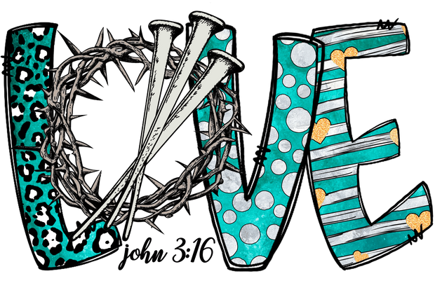 Love with Nails John 316 DTF (direct-to-film) Transfer