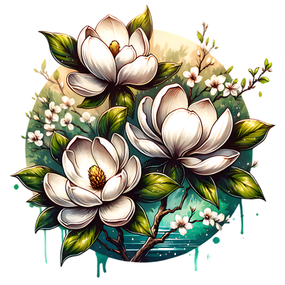 MAGNOLIAS CLIPART DTF (direct-to-film) Transfer