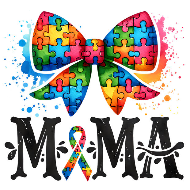 MAMA AUTISM AWARENESS 2 DTF (direct-to-film) Transfer