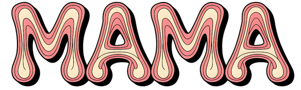 MAMA PINK AND CREAM SWIRL DTF (direct-to-film) Transfer