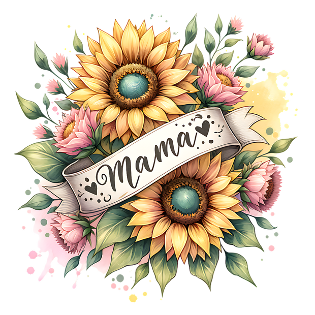 MAMA SUNFLOWER DTF (direct-to-film) Transfer