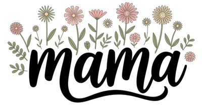 MAMA WITH WILDFLOWERS DTF (direct-to-film) Transfer