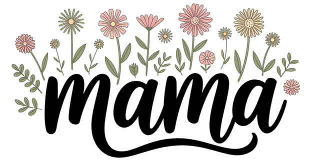 MAMA WITH WILDFLOWERS DTF (direct-to-film) Transfer