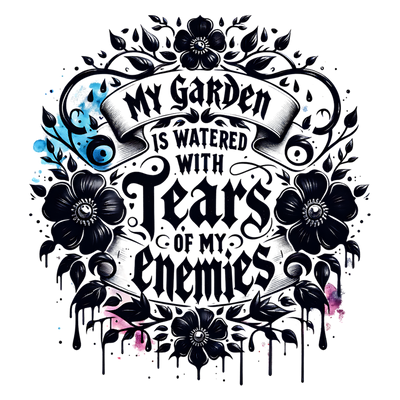 MY GARDEN IS WATERED WITH TEARS OF MY ENEMIES DTF (direct-to-film) Transfer