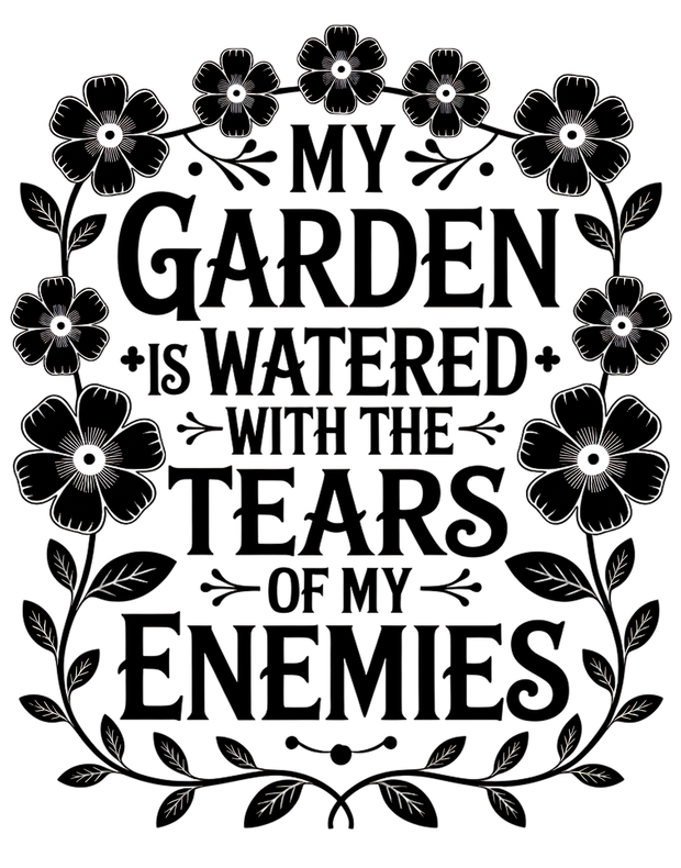 MY GARDEN IS WATERED WITH THE TEARS OF MY ENEMIES DTF (direct-to-film) Transfer