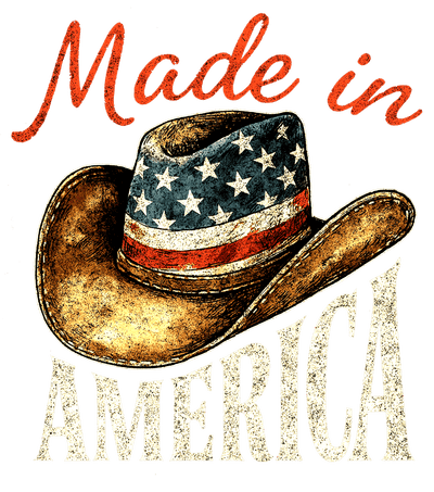 Made in America Flagged Cowboy Hat DTF (direct-to-film) Transfer
