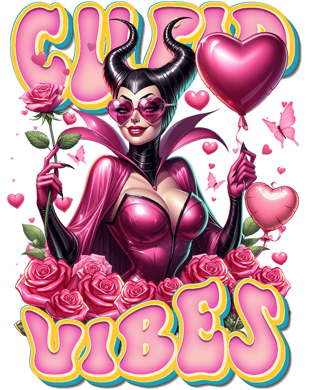 Maleficent in Pink Vibes DTF (direct-to-film) Transfer