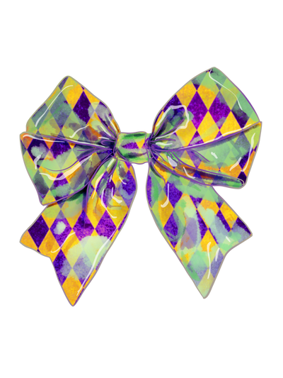 Mardi Gras Bow Yellow & Purple DTF (direct-to-film) Transfer