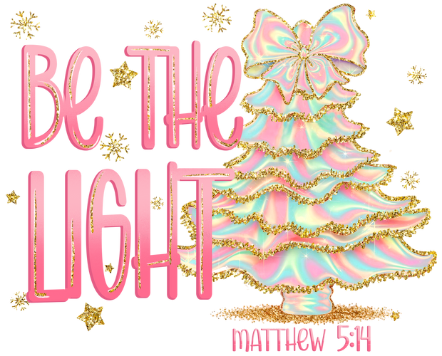 Matthew Be the Light & Iridescent Tree DTF (direct-to-film) Transfer