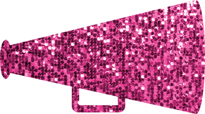 Megaphone Cheer Faux Glitter Pink DTF (direct-to-film) Transfer