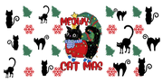 Meowy Cat Mas 16oz UV DTF Libby Cup Wrap