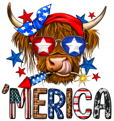 Merica Cow DTF (direct-to-film) Transfer